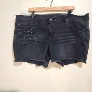 Black Jessica Simpson Size 22 Cut-off Jean Shorts